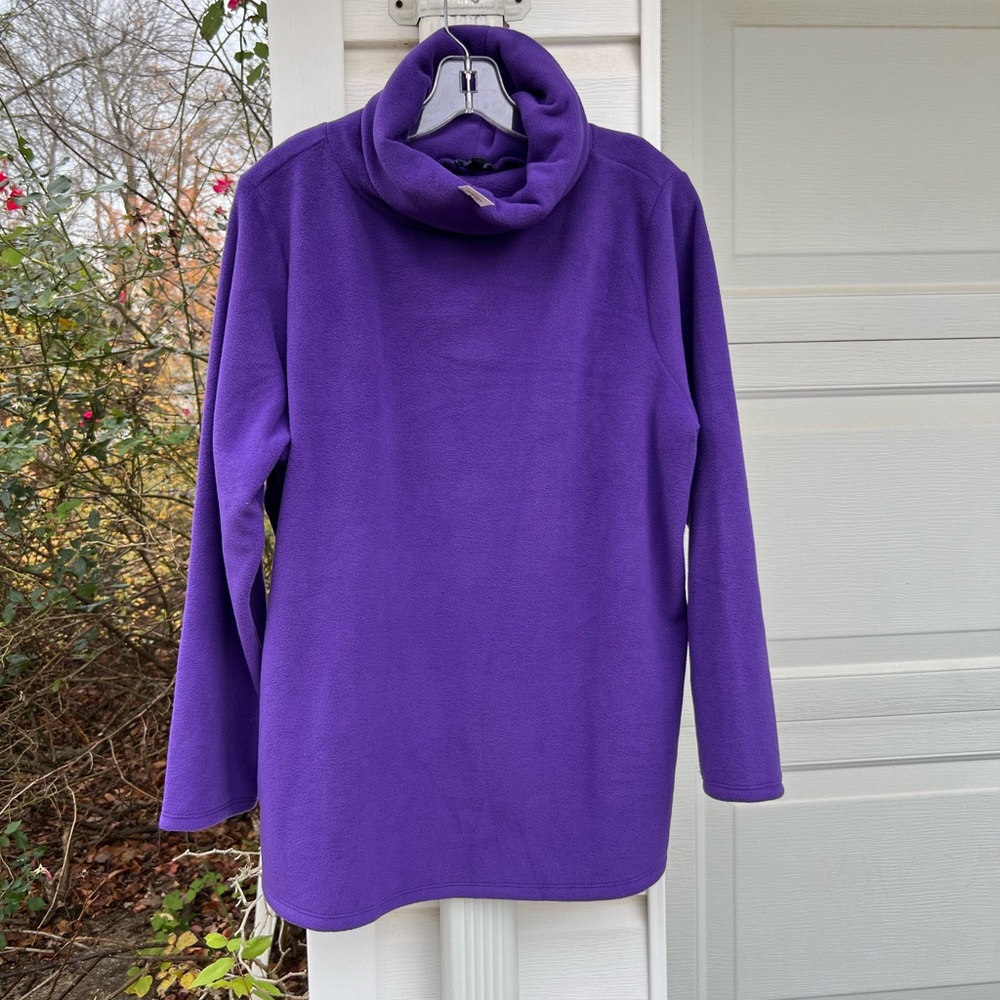 NWT Talbots Soft & Cozy Pretty Purple Fleece Turtleneck Long Sleeve